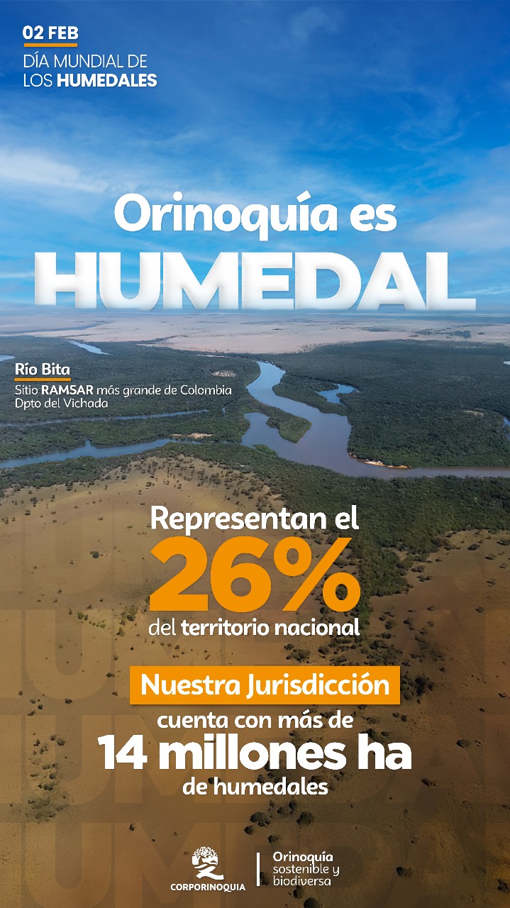 La Orinoquía Colombiana tiene la mayor extensión de humedales Corporinoquia: Guardiana de la biodiversidad