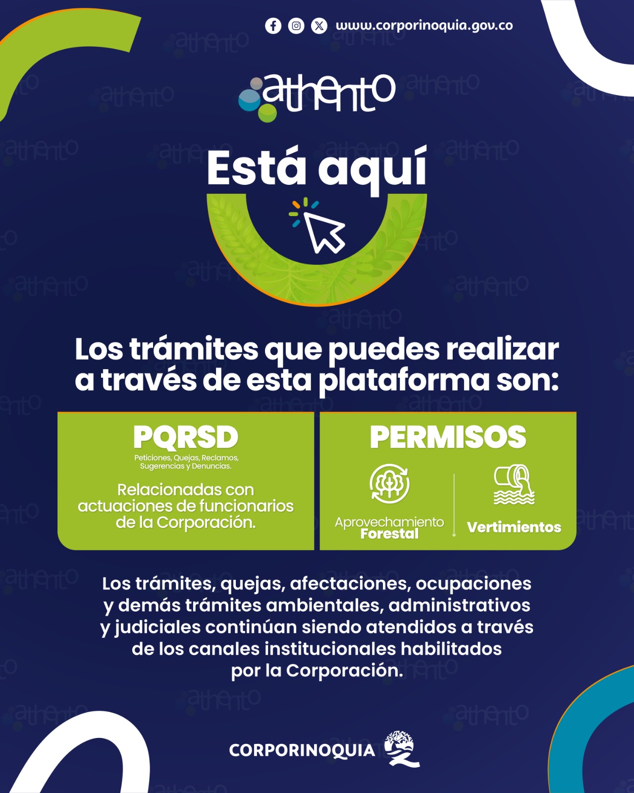 ¿Va a radicar una solicitud en Corporinoquia? Conozca cuáles trámites sí y cuáles no se reciben por Athento 