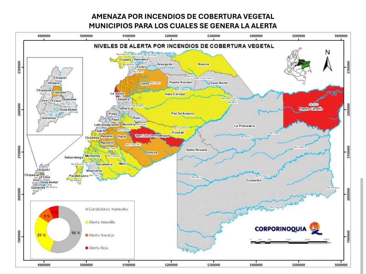 IDEAM reporta redistribución de alertas ambientales en la jurisdicción de Corporinoquia