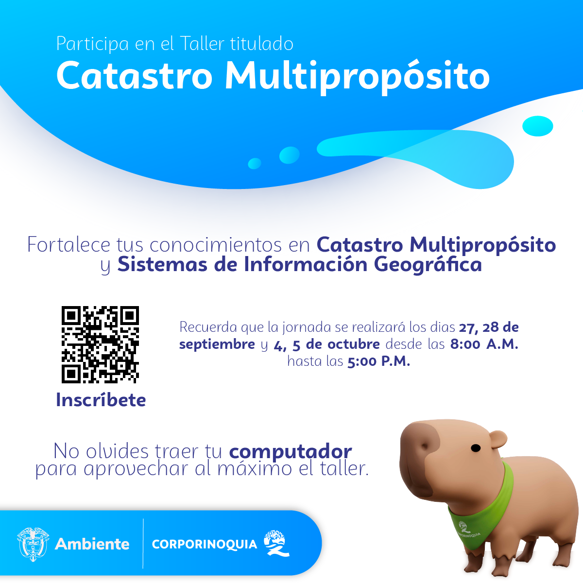 Corporinoquia te invita a participar en el Taller de Catastro Multipropósito